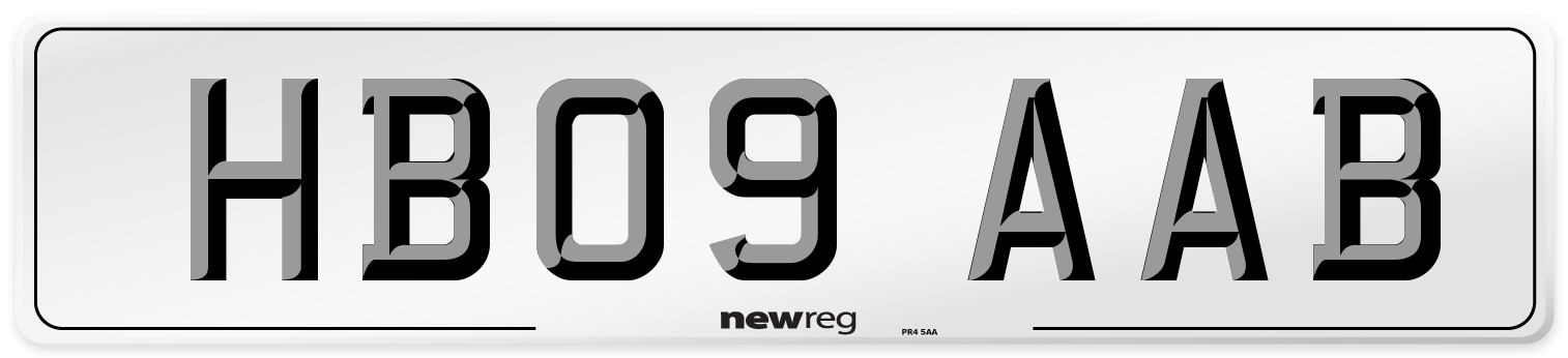 HB09 AAB Number Plate from New Reg